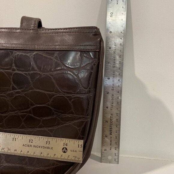 BROWN Croc Shoulder Bag - Picture 8 of 11